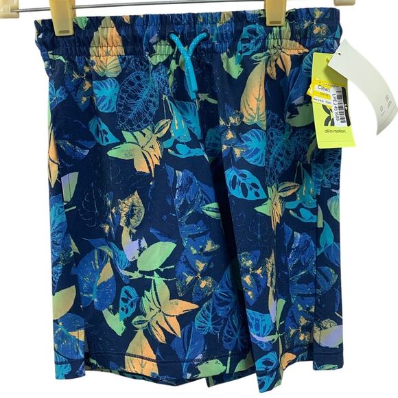 New All In Motion Boys Small (6/7)Tropical Floral UPF 50+ Unlined Swim Trunks - Picture 1 of 3